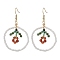 Flower Glass Seed Beads Dangle Earrings, 304 Stainless Steel Earring for Women, Colorful, 60x35mm