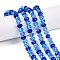 Transparent Glass Beads Strands, Faceted, Rondelle, Medium Blue, 8x6.5mm, Hole: 1mm, about 64~66pcs/strand, 15.55~16.8''(39.5~42cm)