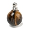 Natural Tiger Eye Perfume Bottle Pendants, with 304 Stainless Steel Findings, Round, 25x16mm, Hole: 2mm