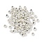 CCB Plastic Round Beads, Silver, 3x2.5mm, Hole: 1.2mm