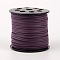 Korean Faux Suede Cord, Faux Suede Lace, with PU Leather, Purple, 3x1.5mm, about 100yards/roll(300 feet/roll)