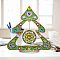 DIY Christmas Tree Display Decor Diamond Painting Kits, including Plastic Board, Resin Rhinestones, Pen, Tray, Glue Clay, Zip Lock Bag, Ball Chain, Lime Green, 295x290mm