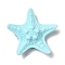 Opaque Resin Sea Animal Decoden Cabochons, Starfish, Light Sky Blue, 39x40x9mm