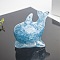 Resin Dolphin Display Decoration, with Natural Aquamarine Chips inside Statues for Home Office Decorations, 90x56x62mm