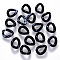 Acrylic Linking Rings, Quick Link Connectors, For Jewelry Curb Chains Making, Imitation Gemstone Style, Twist, Black, 15.5x13.5x6mm, Inner Diameter: 9x6mm, about 1250pcs/500g