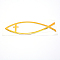 Waterproof PVC Adhesive Sticker Car Stickers, Fish with Word Jesus, for DIY Car Decorations , Gold, 15x4.8x0.1cm