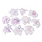 Flower Waterproof PET Stickers Set, Decorative Stickers, for Water Bottles, Laptop, Luggage, Cup, Computer, Mobile Phone, Skateboard, Guitar Stickers, Medium Purple, 66~80x75~80x0.1mm, 10 style, 2pcs/style, 20pcs/set