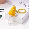 Natural Quartz Crystal Keychains, Mushroom, Yellow, 4~7cm