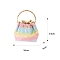 Imitation Leather Handbags, Rhinestone Handle Women Totes Bags, Colorful, 16x14x9cm