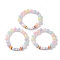 Waxberry & Round Frosted Resin Beaded Stretch Bracelets, Word Love Acrylic Cube Bracelets for Women, Mixed Color, Inner Diameter: 2 inch(5.08cm)