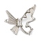 Brass Micro Pave Clear Cubic Zirconia with Natural Shell Fold Over Clasps, Butterfly, Platinum, 19x21x10mm, Hole: 1.2mm