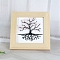 Natural & Synthetic Gemstone and Wooden Picture Frame, for Wall Hanging,Table Top Home Decoration, Tree, 130mm