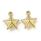 Ion Plating(IP) 304 Stainless Steel Charms, Star Charm, Real 18K Gold Plated, 14.5x12.5x4.5mm, Hole: 1.5mm