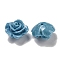 Synthetic Shell Dyed Carved Beads, Flower, Half Hole, Cornflower Blue, 9.5x6.3mm, Hole: 1mm