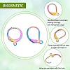 DICOSMETIC 60Pcs 2 Style Rainbow Color 304 Stainless Steel Leverback Earring Findings STAS-DC0010-40-4
