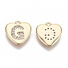 Brass Micro Pave Clear Cubic Zirconia Charms KK-N231-234G-NF-2