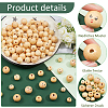 Nbeads 120Pcs 3 Styles Natural Wood European Beads WOOD-NB0002-62-4