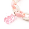 Resin Bear Charm Bracelets BJEW-JB06281-04-2