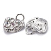 Brass Micro Pave Colorful Cubic Zirconia Charms KK-P192-06-4