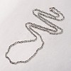 Tarnish Resistant Boy's 304 Stainless Steel Long Double Link Chain Necklaces STAS-L127-11P-1