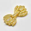 Brass Micro Pave Cubic Zirconia Fold Over Clasps KK-K180-06-2