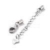 Rhodium Plated 925 Sterling Silver Curb Chain Extender STER-G039-03C-P-2