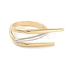 Brass Open Cuff Ring for Women RJEW-C102-07GP-2