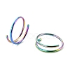 Rainbow Color Double Nose Ring for Single Piercing AJEW-C010-02M-03-3