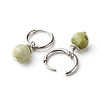 Natural Qinghai Jade Beads Earrings for Girl Women Gift EJEW-JE04607-02-3