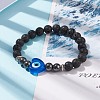 Natural Lava Rock & Synthetic Hematite Stretch Bracelet BJEW-JB08323-01-2