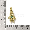 Rack Plating Brass Micro Pave Clear Cubic Zirconia Pendants KK-R158-02D-G-3