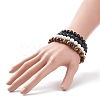 4Pcs 4 Style Synthetic & Natural Mixed Gemstone Round Beaded Stretch Bracelets Set for Men Women BJEW-JB08872-3