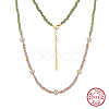 Natural Freshwater Pearl & 925 Sterling Silver Beaded Necklaces for Women NJEW-G154-04G-1