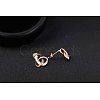 Real Rose Gold Plated Fashion Eco-Friendly Alloy Three Ring Enamel Ear Studs EJEW-AA00052-RG-2