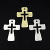 Hammered Cross Alloy Pendants PALLOY-D259-M-1