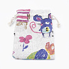 Polycotton(Polyester Cotton) Packing Pouches Drawstring Bags X-ABAG-T006-A08-4