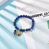 Natural Lapis Lazuli(Dyed) Stretch Bracelet BJEW-JB08747-02-2