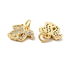 Squirrel Brass Micro Pave Clear Cubic Zirconia Charms KK-G425-11G-2