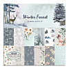 24Pcs 12 Styles Winter Forest Themed Scrapbooking Paper Pads WINT-PW0001-061-2