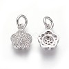 Brass Micro Pave Cubic Zirconia Charms ZIRC-J021-10-RS-3