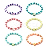 6Pcs 6 Style Handmade Polymer Clay Heishi Surfer Stretch Bracelets Set BJEW-TA00204-1