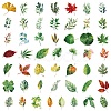 50Pcs PVC Self-Adhesive Leaf Stickers AJEW-R002-04A-2