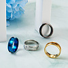 4 Colors Stainless Steel Grooved Finger Ring Settings STAS-TA0001-26E-5