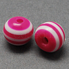 Round Striped Resin Beads RESI-R158-20mm-08-1