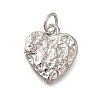 Texture Heart Rack Plating Brass Pendants Charms KK-I716-10P-1