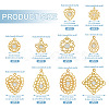 Pandahall 40Pcs 10 Styles Iron Rhinestone Pendants IFIN-TA0001-60-3