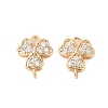 Brass Pave Clear Cubic Zirconia Connector Charms KK-B100-027G-1