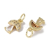 Rack Plating Brass Micro Pave Cubic Zirconia Charms KK-E110-12G-2