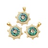 Brass Micro Pave Cubic Zirconia Pendants KK-K385-131G-1