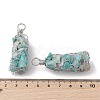 Rack Plating Copper Wire Wrapped Natural Amazonite Chip Big Pendants G-C130-01P-04-3